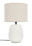 Cumpara ieftin Veioza ceramica alba textil crem Irvin &Oslash;26x41,5h