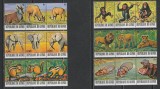 Guinea 1977 - Animale pe Cale de Disparitie Fundal Argintiu 6v MNH, Nestampilat