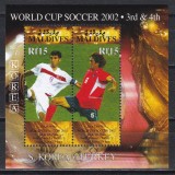 Maldive 2002 -Cupa Mondială de fotbal-Japonia și Coreea, Finala mica, Colita,MNH, Nestampilat
