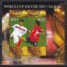 Maldive 2002 -Cupa Mondială de fotbal-Japonia și Coreea, Finala mica, Colita,MNH