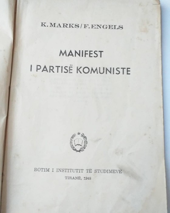 K. Marx, Engels - Manifestul Partidului Comunist (Editie Albaneza, 1948)