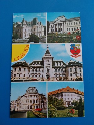 CPIB 23011 CARTE POSTALA - CRAIOVA. MOZAIC, MUZEUL DE ARTA, UNIVERSITATEA, CONSILIUL POPULAR JUDETEAN, LICEUL N. BALCESCU, LICEUL &amp;quot;FRATII BUZESTI&amp;quot; foto