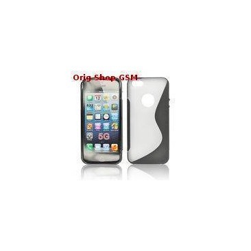 HUSA SILICON S-LINE APPLE IPHONE 5 NEGRU/TRANSPARENT foto