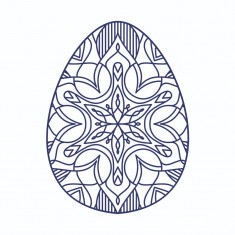 Sticker decorativ, Mandala, Ou, Albastru, 60 cm, 7258ST