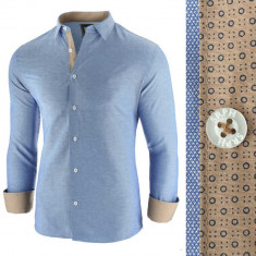 Camasa pentru barbati, bleu, slim fit, casual, oxford - Business Class Extra foto