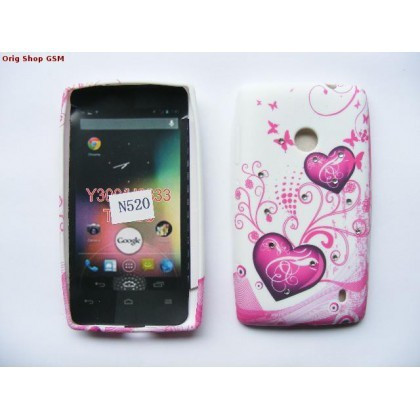 Husa silicon cu model Nokia Lumia 520 HEART bulk