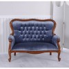 Sofa Empire din lemn mahon cu tapiterie albastra MAR109, Paturi si seturi dormitor