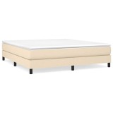 Cumpara ieftin Cadru de pat cu arcuri, crem, 160x200 cm, textil