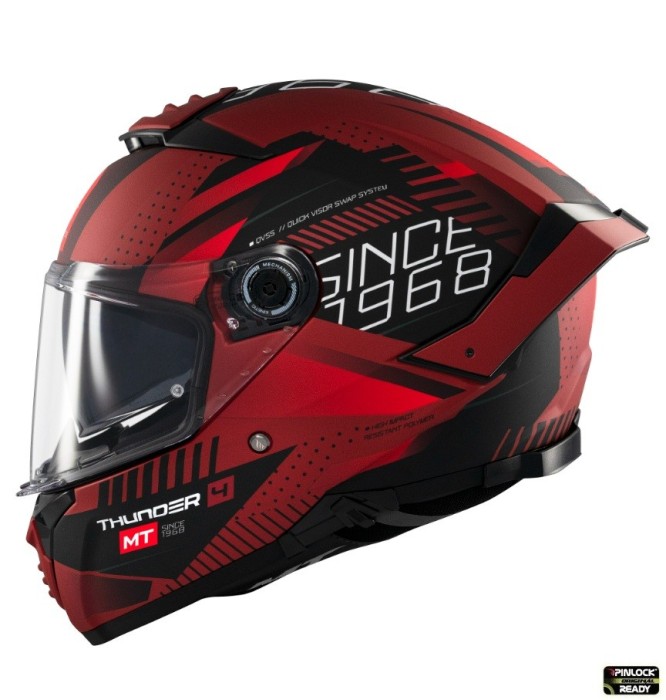 Casca integrala pentru scuter - motocicleta MT Thunder 4 SV Luminence D5 rosu mat (ochelari soare integrati) &ndash; tip viziera: MT-V-28B XXL (63/64cm)