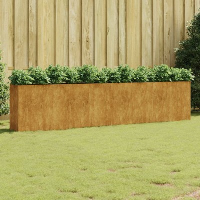 Gossi strat inaltat de gradina, 360x40x80 cm, otel corten foto