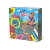 Cumpara ieftin Set creativ 6 culori creta colorata pentru copii cu 6 sabloane