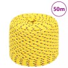 VidaXL Fr&acirc;nghie de barcă, galben, 10 mm, 50 m, polipropilenă 152613