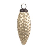 Cumpara ieftin Set 4 globuri brad Craciun sticla aurie 5x4x10 cm