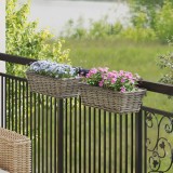 vidaXL Coș suspendat pentru plante 2 pcs Gri 48 x 22 x 15 cm 42020967