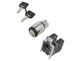 Comutator rotativ cu cheie 22mm 3 NO negru