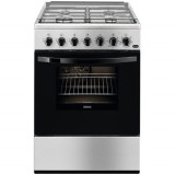 Aragaz Zanussi ZCK67211XA, Mixt, 4 arzatoare, Grill, Cuptor electric, 6 functii, Aprindere electrica, 54 l, 60 cm, Inox