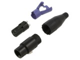Conector metal plug straight cord 3 sockets