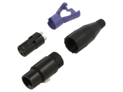 Conector metal plug straight cord 3 sockets foto
