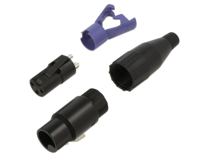 Conector metal plug straight cord 3 sockets
