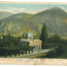 5468 - HERCULANE Caras-Severin, Litho Railway Station - old postcard - used 1902