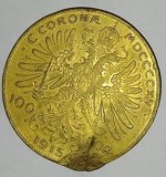 Reproducere (Banca Austriei) a celebrei monede de aur &quot;100 corona coroane 1915&quot;, Europa