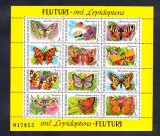 M1 TX1 8 - 1991 - Fluturi - blocuri, Fauna, Nestampilat