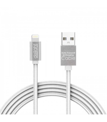 Cablu de date 2in1 iPad iPhone Lightning +Micro USB 1m 1A alb delight foto