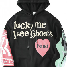 Z Lucky Me I See Ghosts Hoodie Hip Hop Hooded Negru XX-Large