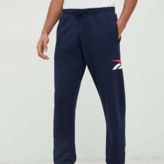 Reebok Classic pantaloni de trening culoarea albastru marin, cu imprimeu