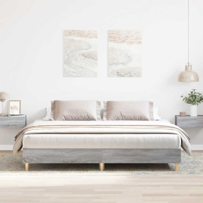 vidaXL Cadru de pat fără saltea Gri Sonoma 200x200 cm lemn prelucrat 3328704 foto