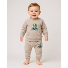 Trening pentru bebelusi din bumbac, bej, Testoasa (Marime Disponibila: 18 luni)