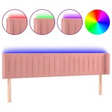 Cumpara ieftin Tablie de pat cu LED, roz, 183x16x78/88 cm, catifea