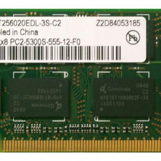Memorie laptop Qimonda 2GB PC2-5300 DDR2-667MHz non-ECC Unbuffered