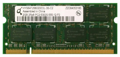 Memorie laptop Qimonda 2GB PC2-5300 DDR2-667MHz non-ECC Unbuffered foto