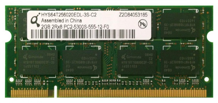 Memorie laptop Qimonda 2GB PC2-5300 DDR2-667MHz non-ECC Unbuffered