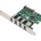 Card Extensie PCIe USB 3.0 x4 PnP și Hot Swap
