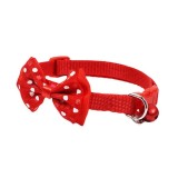 Zgarda ajustabila cu fundita pentru caini si pisici, 22-33cm/10mm, Rosu, Ropet