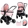 Carucior 3 in 1 Chipolino Aura Pink Marshmallow, Landou, Scoica Auto I-Size, 0-22 kg, Pliere Compacta, Accesorii Incluse