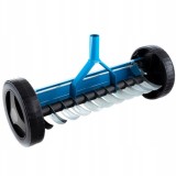 Aerator scarificator manual pentru gazon cu 11 lame din otel, 45 cm, cu roti