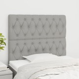 Cumpara ieftin Tăblii de pat, 2 buc, gri deschis, 90x7x78/88 cm, textil