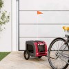 VidaXL Remorcă bicicletă animale companie, roșu/gri textil oxford/fier