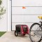 vidaXL Remorcă bicicletă animale companie, roșu/gri textil oxford/fier