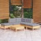 vidaXL Set mobilier grădină cu perne gri, 6 piese, lemn de pin 3096315