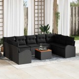 Cumpara ieftin Set de canapele pentru grădină 10 pcs Negru