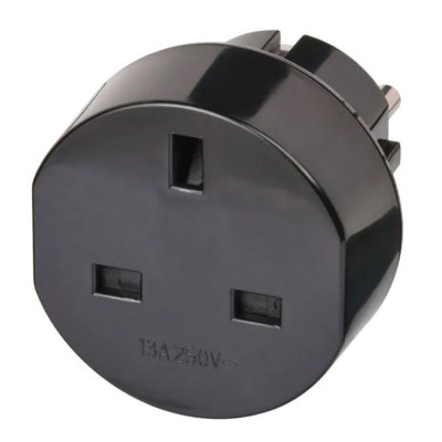 Adaptor priza Brennenstuhl GB, UK - EU Schuko, Negru foto