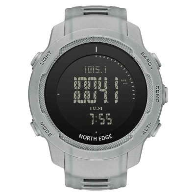 Ceas sport digital NORTH EDGE Vertico, fibra de carbon, cadran negru, altimetru, barometru, busola, termometru, pedometru, rezistent la apa 50M, barba foto