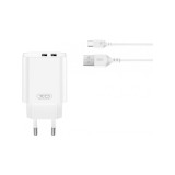 Incarcator Retea Cu Cablu microUSB XO Design CE34 12W 2.4A 2 x USB-A Alb