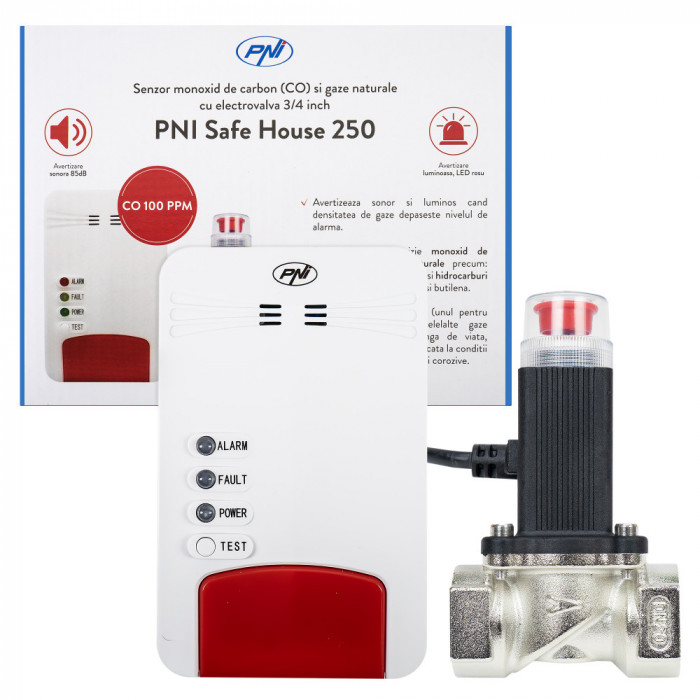 Resigilat : Kit PNI Safe House Dual Gas 250 cu senzori pentru 2 tipuri de gaz mono