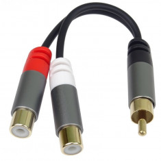 Adaptor audio RCA la 2 x RCA T-M 15cm, kjqqr-04