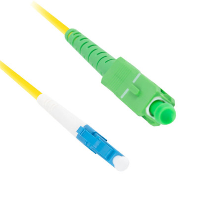 Cablu retea fibra optica cu lungime 5 m si conectori LC UPC-SC APC, Lanberg Z43305, SM, SIMPLEX 3.0MM G657A1 LSZH, galben foto